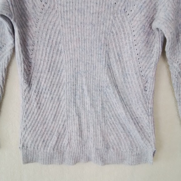 LOFT Cotton Blend Knit Sweater Size Medium Petite in Blue Pink White - Picture 4 of 9